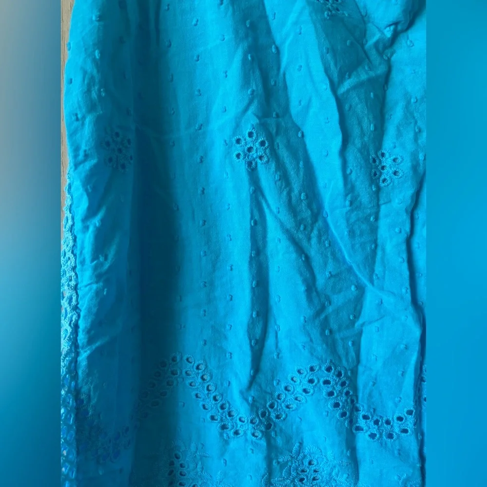 Sky Blue Sleeveless Eyelet & Mesh Top